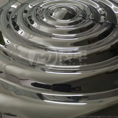 Stainless Steel Water Ripple Sculpture Metal Water Wave detail 3