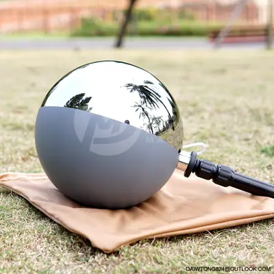 25cm Half Highly Polished Stainless Steel Half 18% Reflective Grey Ball HDRI VFX Ball detail 3