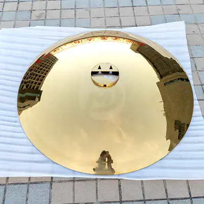 Wall Dish Mirror 48inch Plating Brass Stainless Steel Disc detail 3