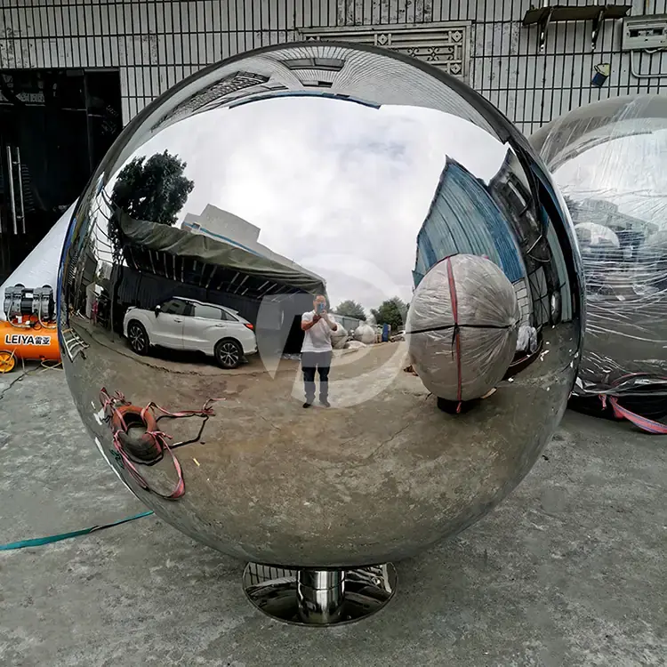 60 Inch Large Metal Mirror 1500mm Stainless Steel Hollow Sphere with Base