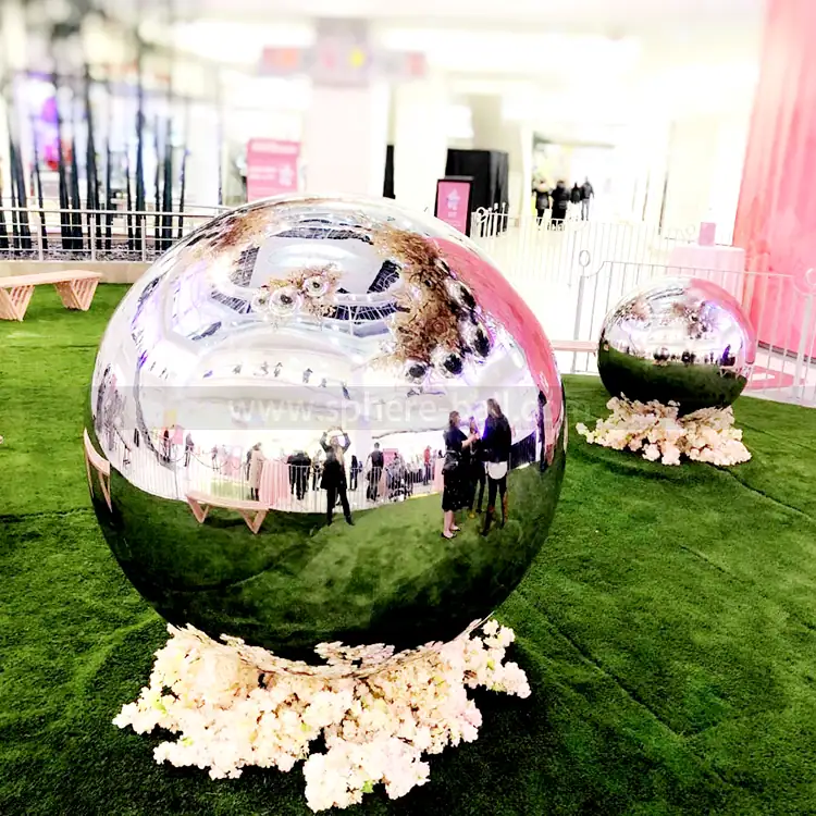 48 Inch Diameter Large Stainless Steel Mirror Gaze Sphere