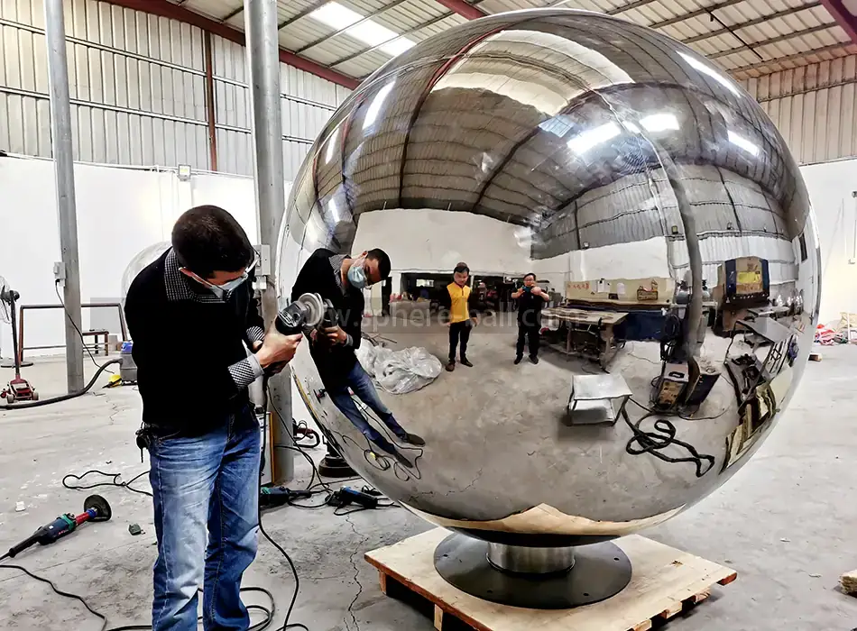84 Inch Garden Mirror Sphere in Cork