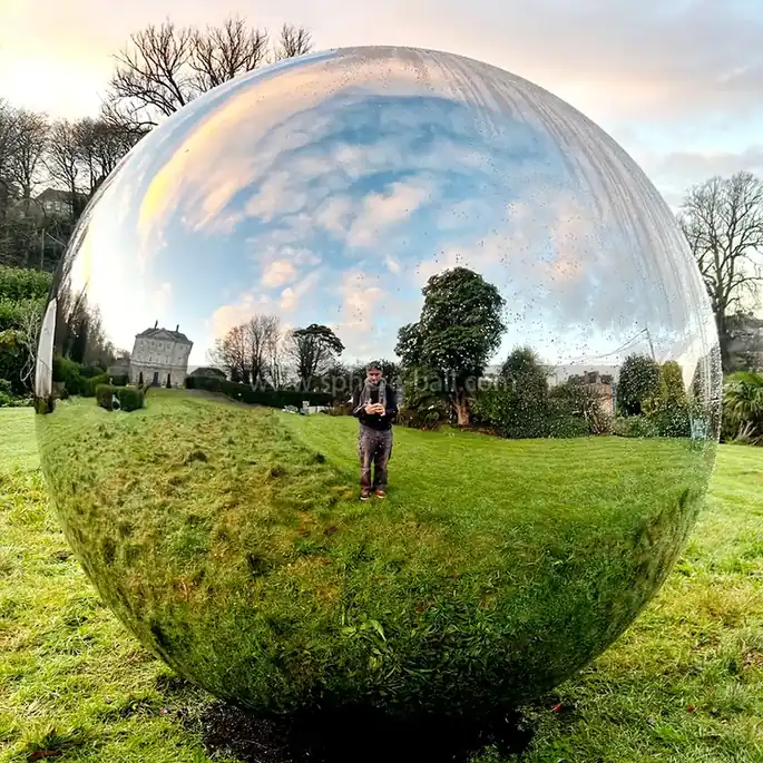 84 Inch Garden Mirror Sphere in Cork, view 4