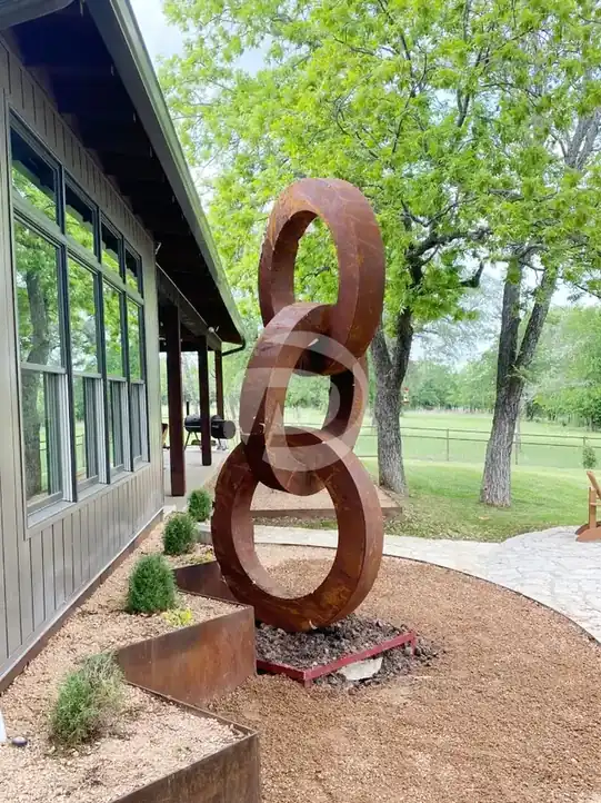 Circle Corten Steel Sculpture, view 2