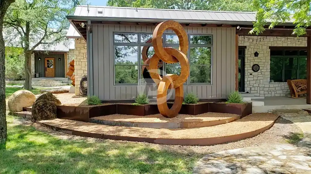 Circle Corten Steel Sculpture, view 3