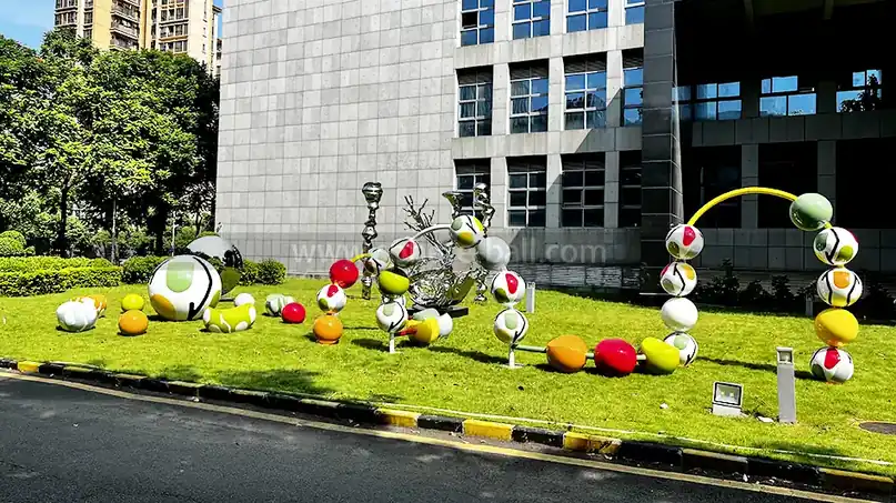 Coloured Metal Spheres, view 2