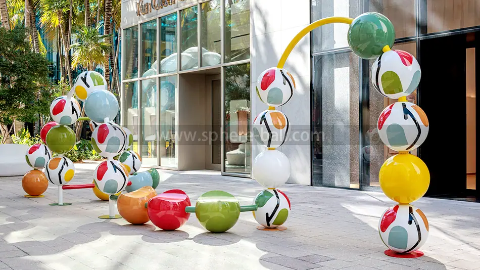Coloured Metal Spheres, view 3