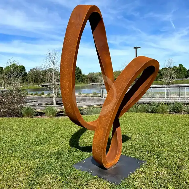 Corten Steel Sculpture, Rustic, Yard Art, Pool Art Lawn Sculpture