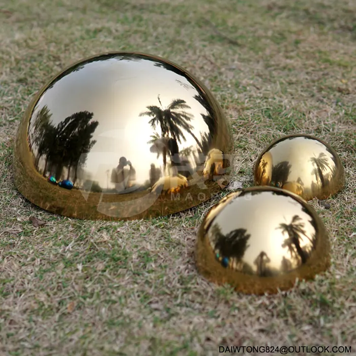 Golden Stainless Steel Hemisphere Polished Metal Hollow Hemi Balls