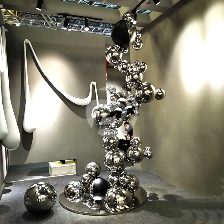 Metal Irregular Group Mirror Ball Sculpture