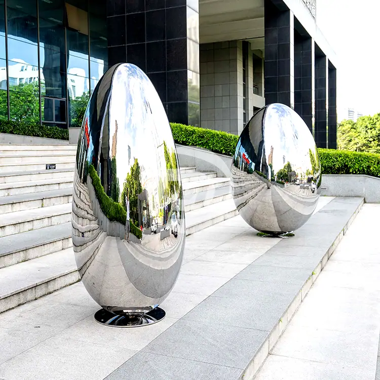 Stainless Steel Ellipse Egg Shape Sculpture