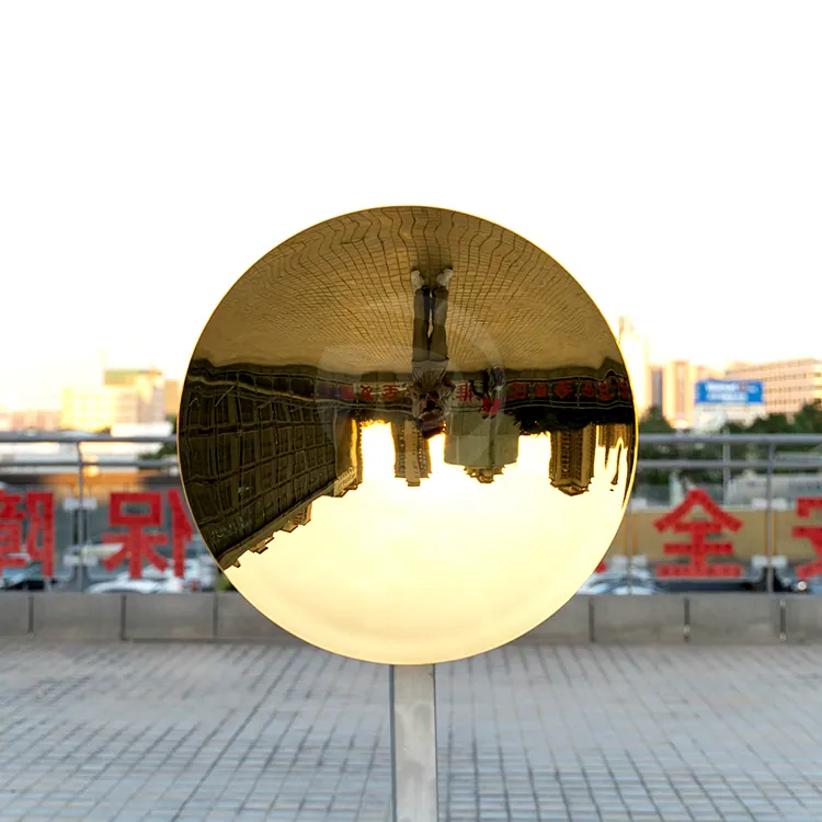 Wall Dish Mirror 48inch Plating Brass Stainless Steel Disc