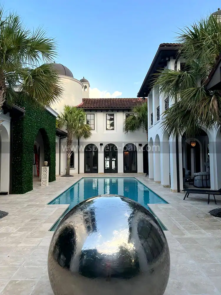 1500 mm Sphere Water Feature in Michigan, view 3