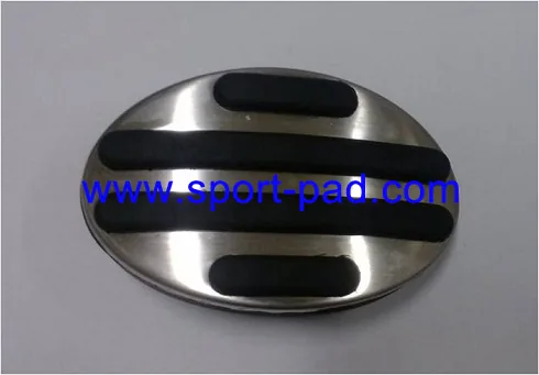 BMW Brake Pedal Pad — oval stainless face with two wide moulded rubber bars