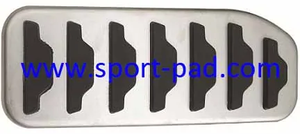 Evoque Accelerate Pad — tall, slim stainless face with six fine rubber slots running its length