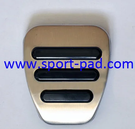 Mustang Sport Pad — rounded stainless face with three slim moulded rubber bars