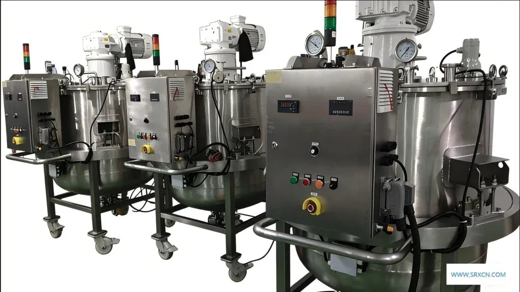 Skid-mounted stainless steel liquid processing unit manufactured by SRX