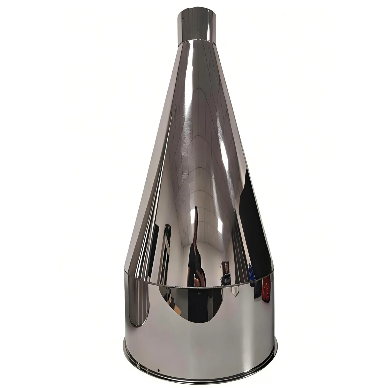 Mirror-polished stainless steel cone hopper for grain weighing equipment
