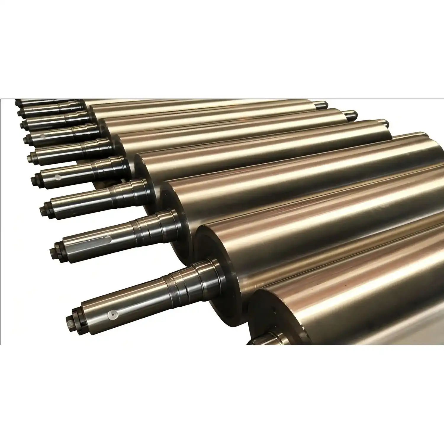 Set of precision ground roller shafts for grain processing equipment