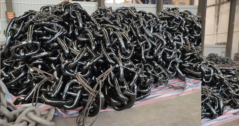 Galvanized/Black Anchor Chain Marine Stud-Link AM/U2 AM/U3 anchor chain for ship detail view