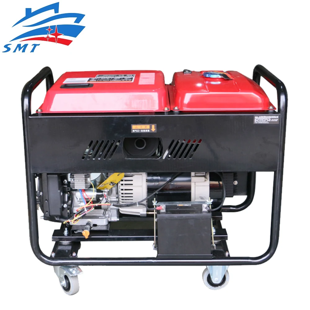 Marine Diesel Generator Set 5kw 10kw Portable Single Phase Silent Electric Gasoline Generator Set side view