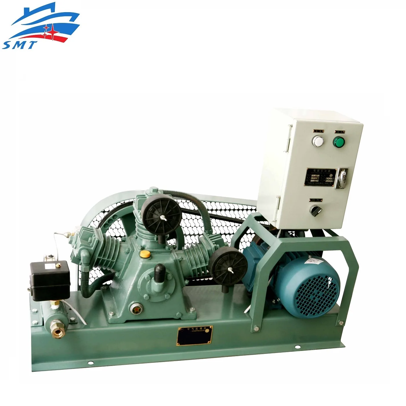 Marine easy to operate low noise air cooling medium pressure piston air compressor