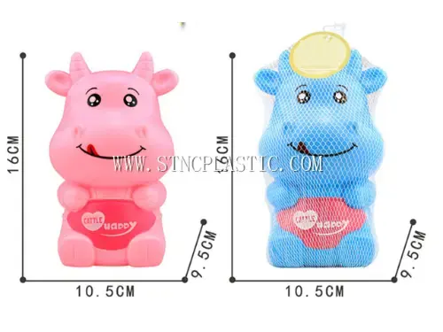 Plastic Cartoon Cattle Coin Bank Blue/Pink NC028334 plastic houseware product photograph