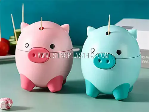 Cartoon Pig Automatic Toothpick Holder NC029919 plastic houseware product photograph