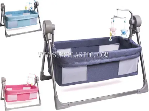 Rectangular Electric Vibrate Infrared Remote Control Baby Cradle NC030072 plastic houseware product photograph