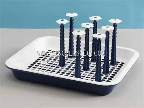 Rectangle Flower Shape Plastic Cup Draining Holder L NC030476 plastic houseware product photograph