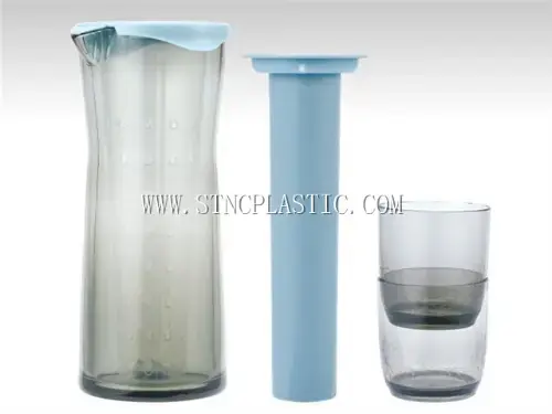 Ice Flower Tea Pot Set With 2 Cups/Quick-Frozen Stick&Removable Filter Net NC030494 plastic houseware product photograph