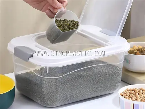 5L Transparent Rice Container With Flip Cover NC030703 plastic houseware product photograph