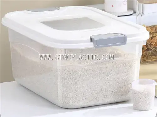 12.5L Transparent Rice Container With Flip Cover NC030705 plastic houseware product photograph
