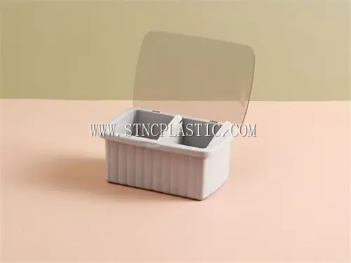 2 Compartments Flipped Seasoning Box With Spoon NC030998 plastic houseware product photograph