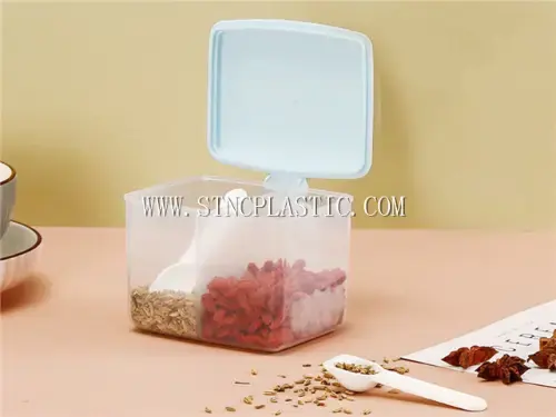 2 Compartments Condiment With Spoon NC031004 plastic houseware product photograph