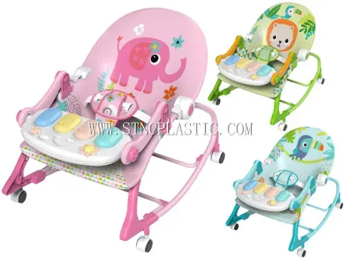 Sliding Baby Piano Chair With Universal Wheels&Traction Handle(parrot/Blue Lion/Green Elep NC031218 plastic houseware product photograph