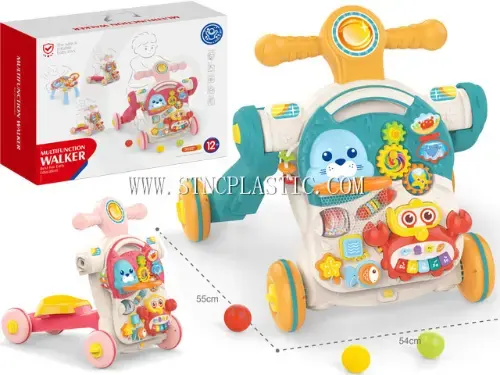 4 In 1 Lovely Baby Music Walker&Active Table (boy/Girl) NC031237 plastic houseware product photograph