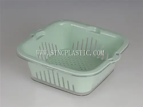 2 In 1 Plastic Transparent Square Crisper Box With Sieve M NC031511 plastic houseware product photograph