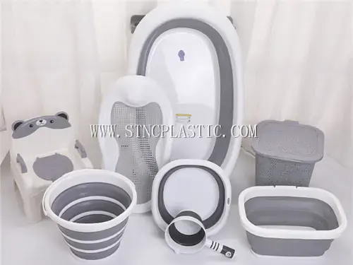 Baby Folding Bath Tub Set 8PCS/Set NC032153 plastic houseware product photograph