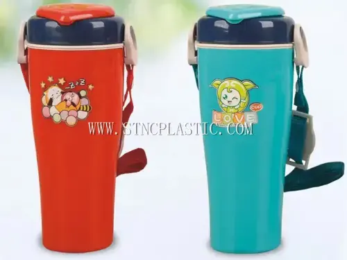 Plastic Water Bottle With Flat Cover And Strap S NC032513 plastic houseware product photograph