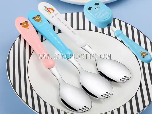 304SS Childrens Fork Spoon Integrated NC032822 plastic houseware product photograph