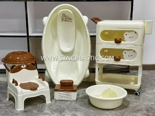 Bath Tub Set 8PCS With 3 Layer Drawer Stroller NC033226 plastic houseware product photograph
