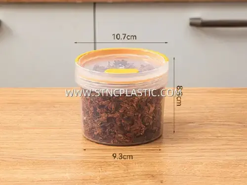 Plastic Round Sealed Storage Jar With Handle M 480ml NC033303 plastic houseware product photograph