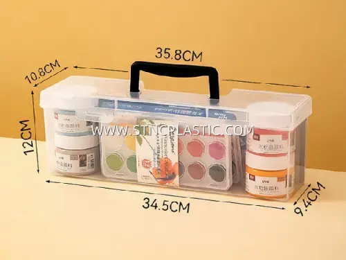 Plastic Pluse Side Storage Box With Handle 3000ml NC033309 plastic houseware product photograph