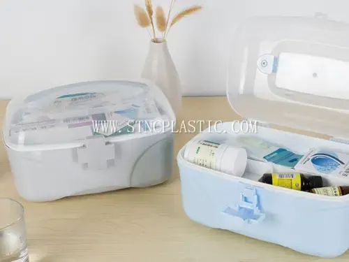 Plastic Medicine Box With Handle NC033916 plastic houseware product photograph