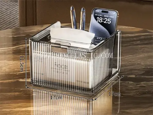 Plastic PET Multi-Functional Tissue Storage Box NC034369 plastic houseware product photograph