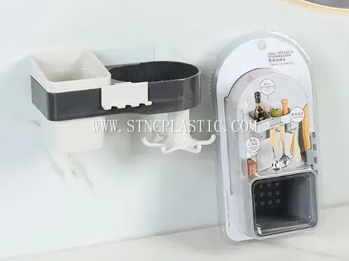 European Plastic Wall-Mounted Multifunctional Storage Rack NC034735 plastic houseware product photograph