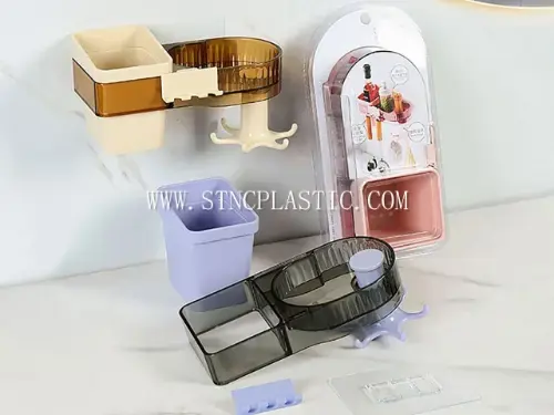 Ctystal Plastic Wall-Mounted Multifunctional Storage Rack NC034736 plastic houseware product photograph