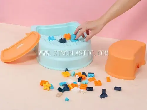Plastic Kids Space-Themed Chair With Building Blocks NC034914 from the Plastic Chair And Table range