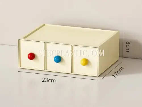 Dopamine-Style Combined Storage Box Wht 3 Tall Drawers NC035173 plastic houseware product photograph